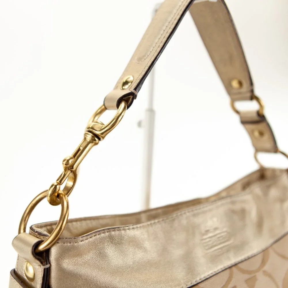 COACH Zoe Canvas Signature C Buckle Hobo Shoulder Handbag - H0868-12657 - Picture 7 of 16